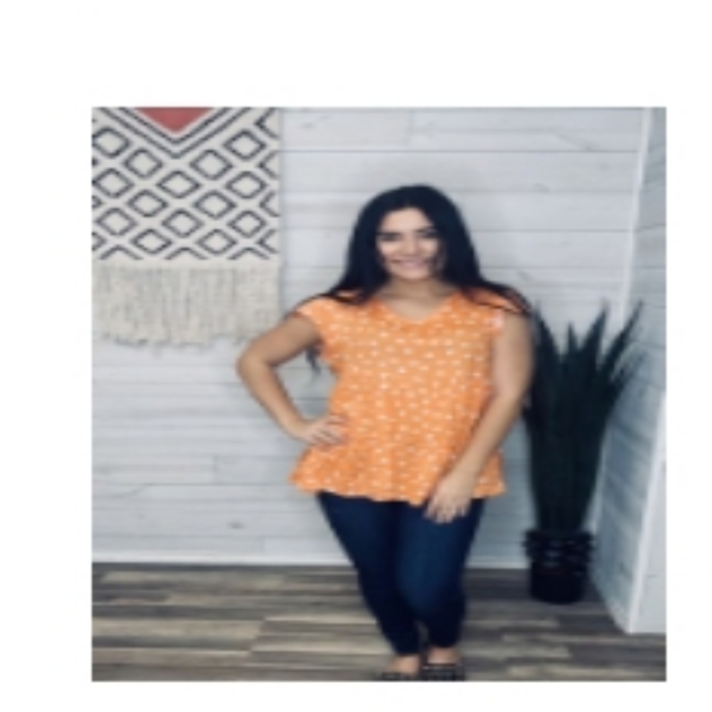 Orange and White Blouse 3X